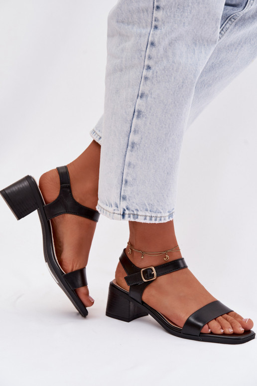 Women's Eco Leather Platform Sandals Black Sabela