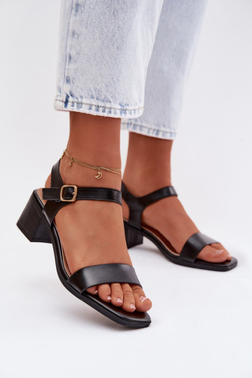 Women's Eco Leather Platform Sandals Black Sabela 2