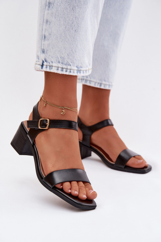 Women's Eco Leather Platform Sandals Black Sabela
