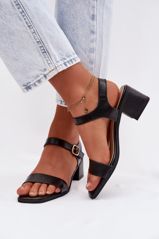 Women's Eco Leather Platform Sandals Black Sabela