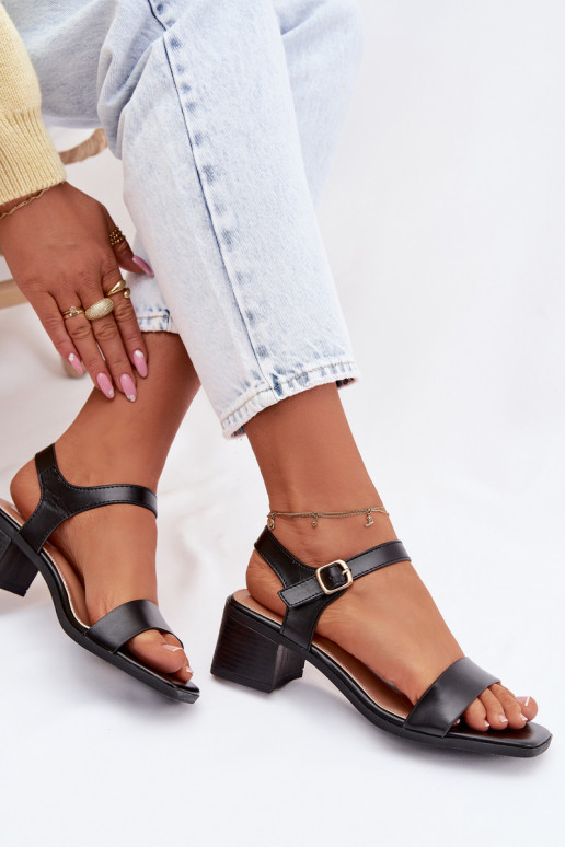 Women's Eco Leather Platform Sandals Black Sabela