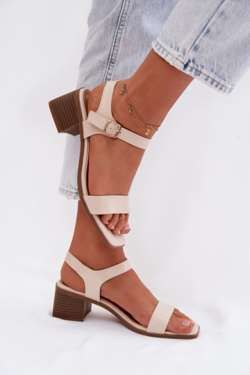 Women's Eco Leather Wedge Sandals Beige Sabela