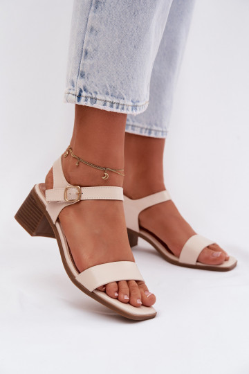 Women's Eco Leather Wedge Sandals Beige Sabela 2