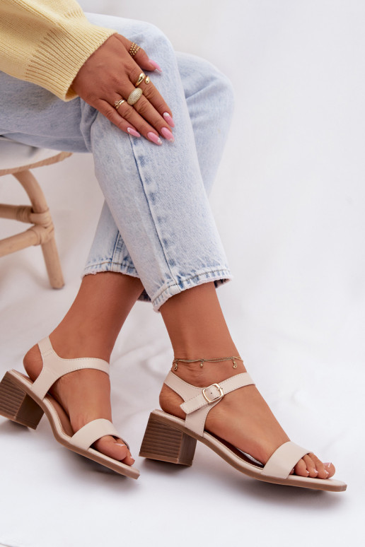 Women's Eco Leather Wedge Sandals Beige Sabela