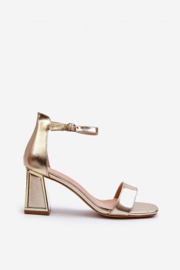 Golden Sandals with Heel Pholia 2