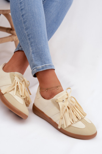 Women's Sneakers With Fringes Yellow Dorivelle