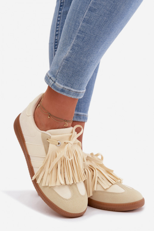 Women's Sneakers With Fringes Yellow Dorivelle