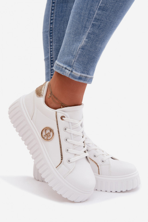 Women's Platform Sneakers With Decorative Detail White Iselora