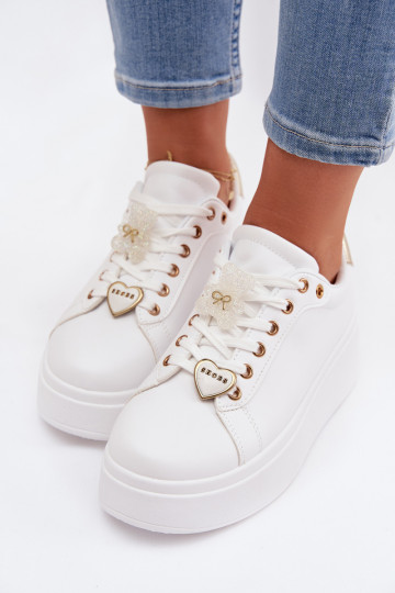 Women's Platform Sneakers With Pins Bear Heart Selorissa