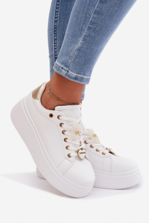 Women's Platform Sneakers With Pins Bear Heart Selorissa