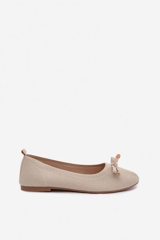 Beige Balerinas with Bow Amelivra