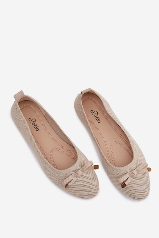 Beige Balerinas with Bow Amelivra