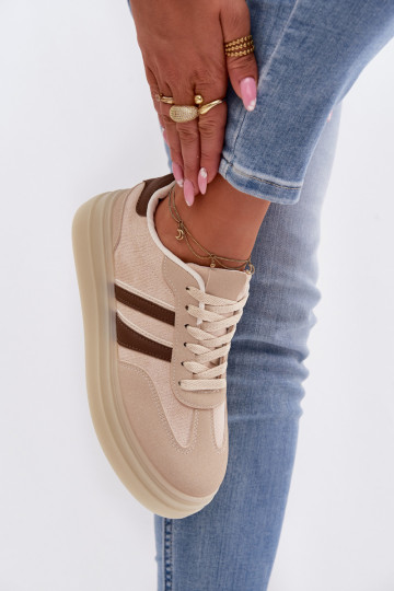 Women's Platform Sneakers Beige Galleria