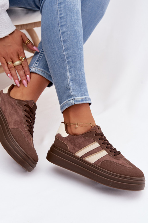Women's Platform Sneakers Brown Galleria
