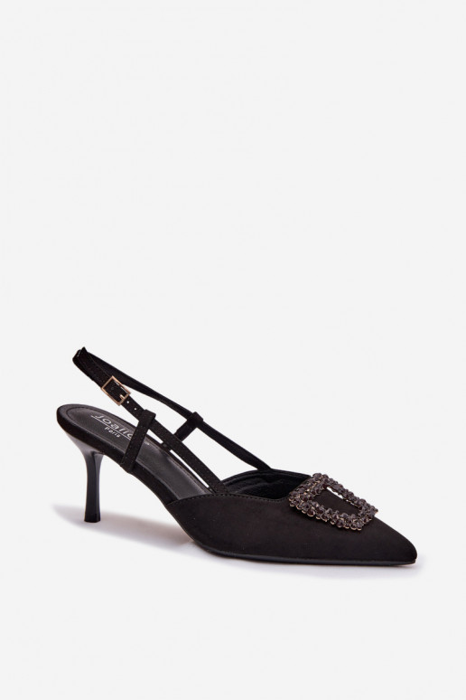 Sandały Damskie Na SzpilcewithOzdobą Czarne Ismeria