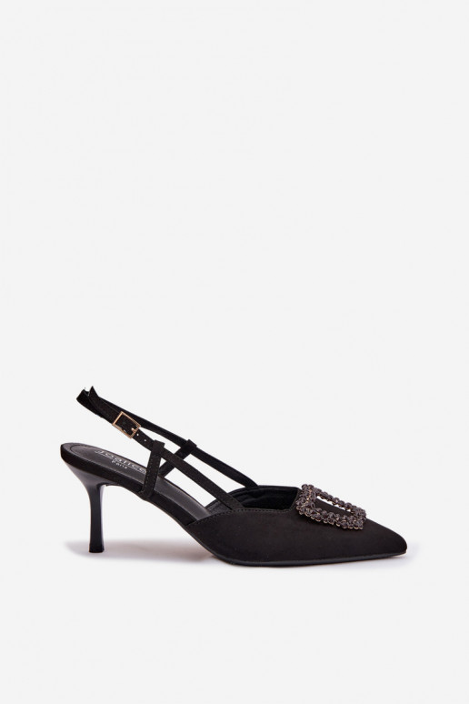 Sandały Damskie Na SzpilcewithOzdobą Czarne Ismeria