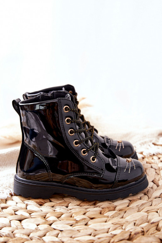 Ocieplane Botki Workery Na Suwak Czarne Mousie