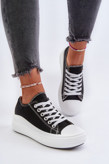Women's sneakers on chunky platform black Amyete