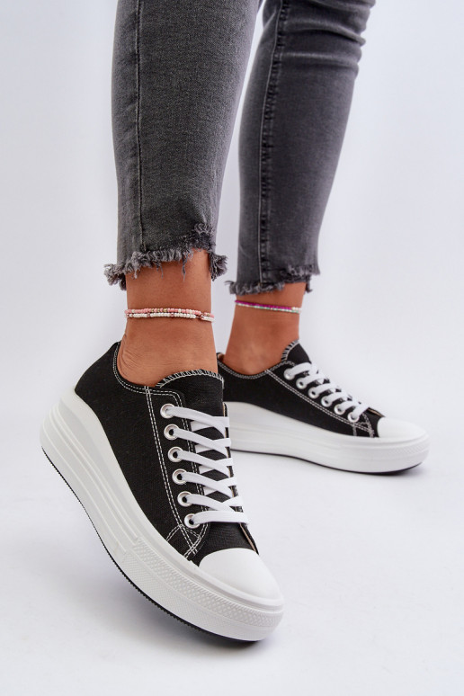 Women's sneakers on chunky platform black Amyete