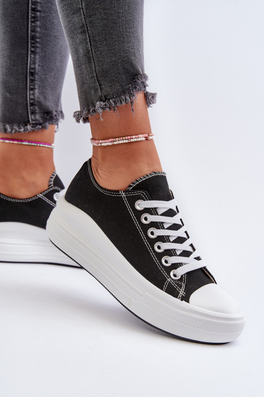 Women's sneakers on chunky platform black Amyete