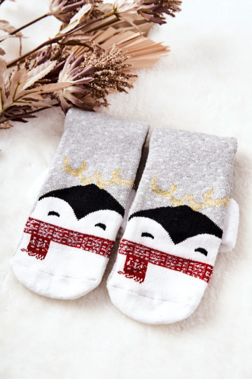 Christmas Socks Penguin Grey 2