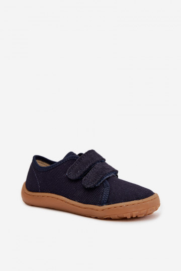 Kapcie Dziecięce Barefoot Froddo Canvas G1700440-2 Granatowe