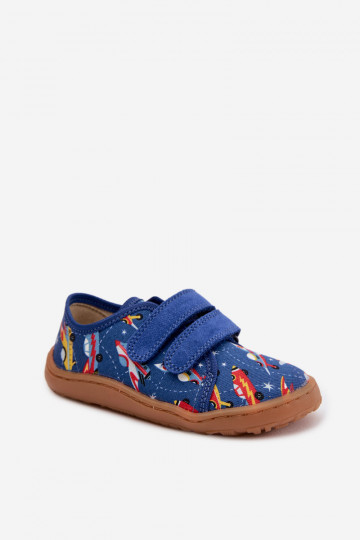 Children's Barefoot Space Ship Slippers Froddo Canvas G1700440-5 Blue