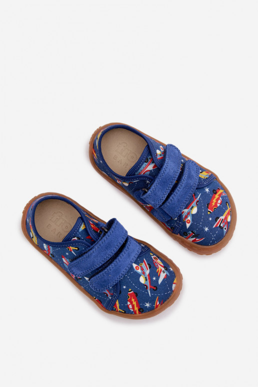Children's Barefoot Space Ship Slippers Froddo Canvas G1700440-5 Blue