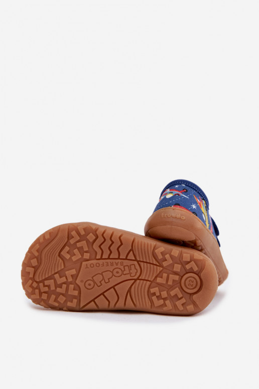 Kapcie Dziecięce Barefoot Statki Kosmiczne Froddo Canvas G1700440-5 Niebieskie