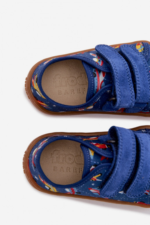 Kapcie Dziecięce Barefoot Statki Kosmiczne Froddo Canvas G1700440-5 Niebieskie