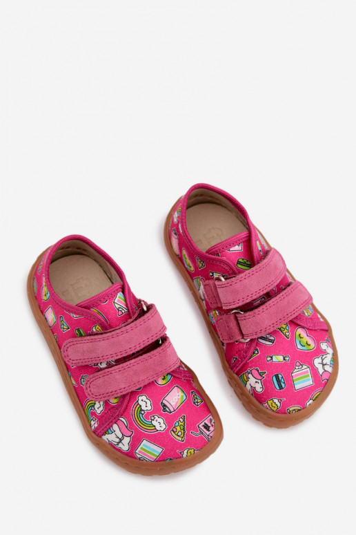 Children's Barefoot Froddo Canvas Slippers G1700440-10 Fuchsia