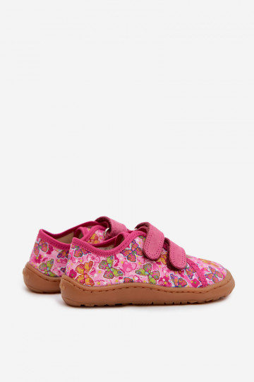 Kapcie Dziecięce Barefoot Motyle Froddo Canvas G1700440-11 Różowe 2