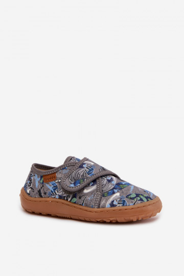 Children's Boys' Slippers With Velcro Barefoot Surfer Froddo G1700438-7 Gray