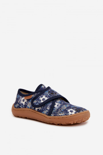 Kids' Boys' Slippers With Velcro Barefoot Froddo G1700438-6 Navy Blue