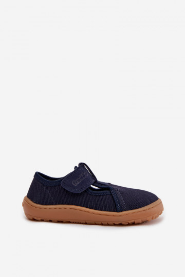 Kapcie Dziecięce Na Rzep Barefoot Froddo Cannvas G1700439 Granatowe 2