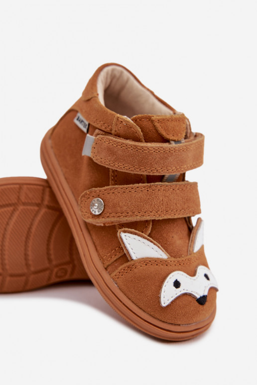 Leather Kids' Boots For Boys With Fox Motif Bartek 8632063 Light Brown