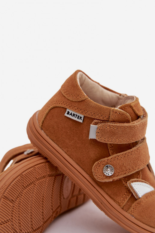 Leather Kids' Boots For Boys With Fox Motif Bartek 8632063 Light Brown