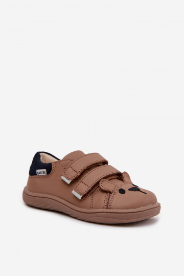 Leather Children's Barefoot Shoes With Bear Bartek Beige