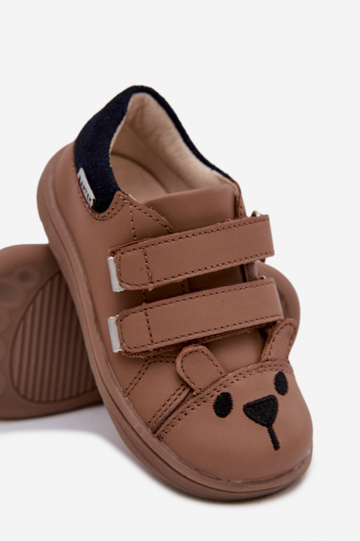 Skórzane Półbuty Barefoot DziecięcewithMisiem Bartek 8600654 Beżowe