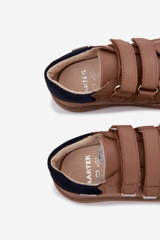 Leather Children's Barefoot Shoes With Bear Bartek Beige