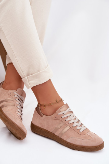 Zazoo N1068 Suede Low Women's Sneakers Dirty Pink