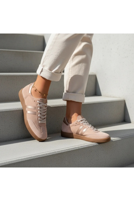 Zazoo N1068 Suede Low Women's Sneakers Dirty Pink