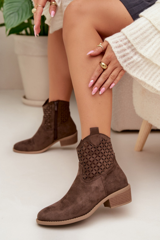 Women's Perforated Ankle Boots with Heel Briavine