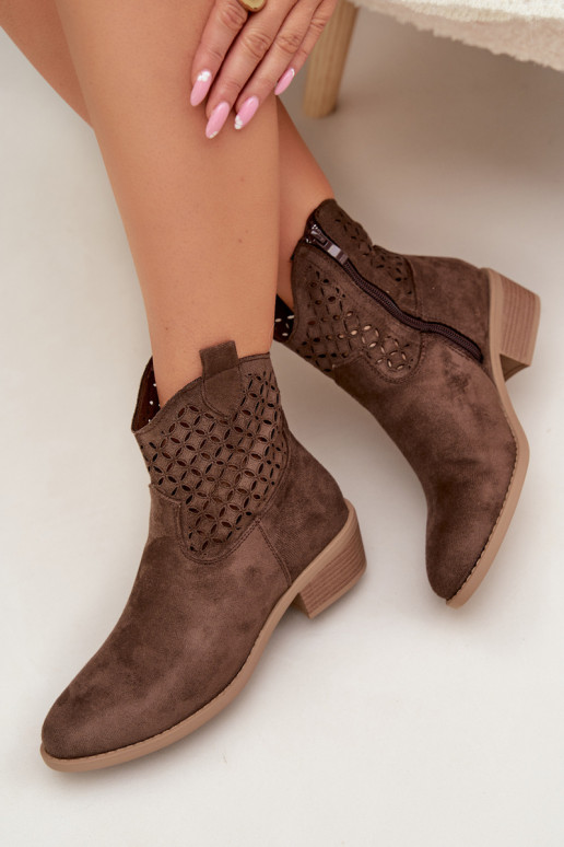 Women's Perforated Ankle Boots with Heel Briavine