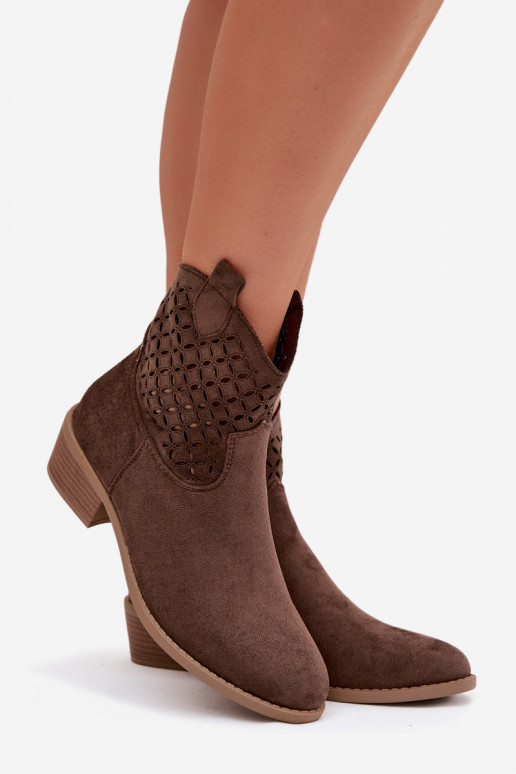 Women's Perforated Ankle Boots with Heel Briavine