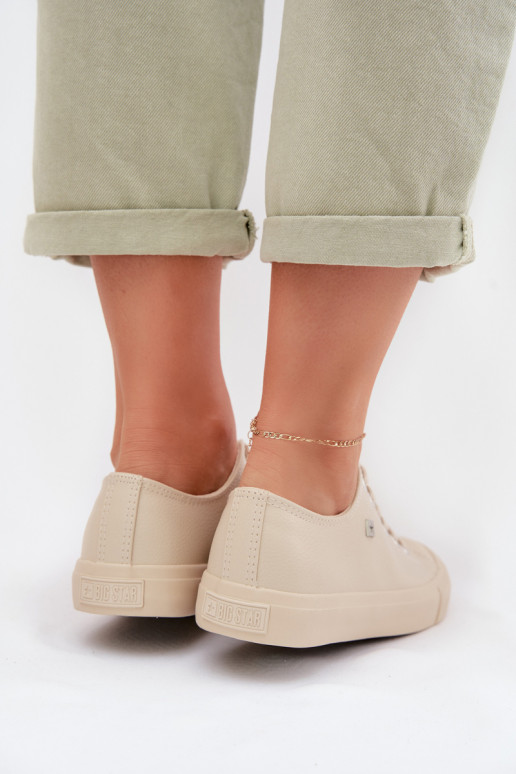 Women's Eco Leather Sneakers Big Star TT274019 Beige