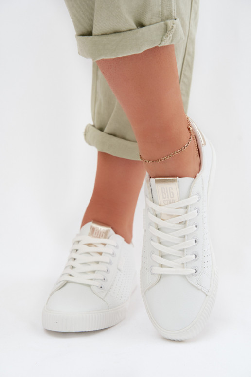 Trampki Tenisówki Damskie Eko Skórzane Big Star TT274020 Białe