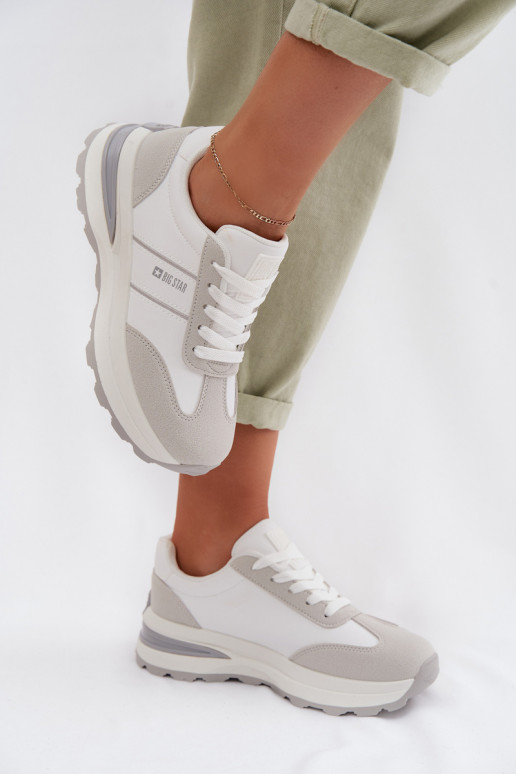 Women's Sneakers Sports Shoes Big Star TT274879 HI-POLY SYSTEM White-Gray