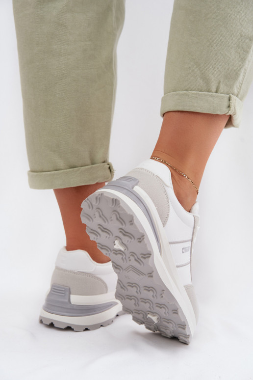 Sneakersy Buty Sportowe Damskie Big Star TT274879 HI-POLY SYSTEM Biało-Szare