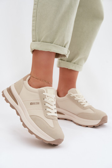 Sneakersy Buty Sportowe Damskie Big Star TT274876 HI-POLY SYSTEM Beżowe 2